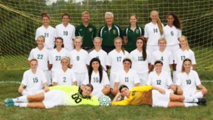 Dr. Collins coaching the Mayo High School girls varsity soccer team